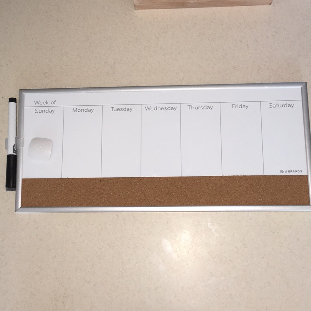 Weekly Dry Erase Calendar with marker and magnet